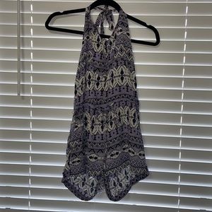 Purple Aztec Halter tie Romper